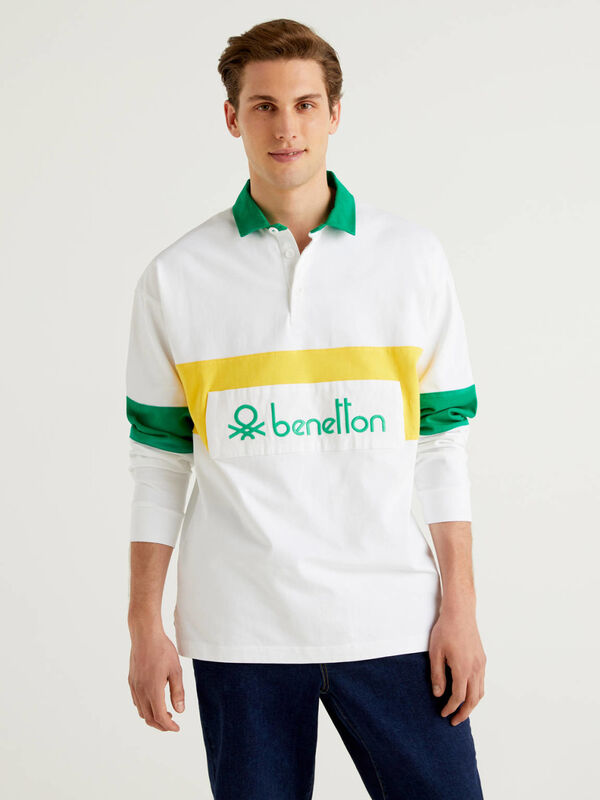 Rugby polo in organic cotton
