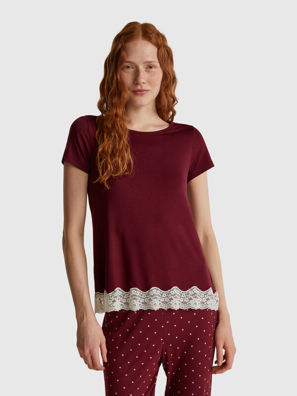 Short sleeve top with lace Women