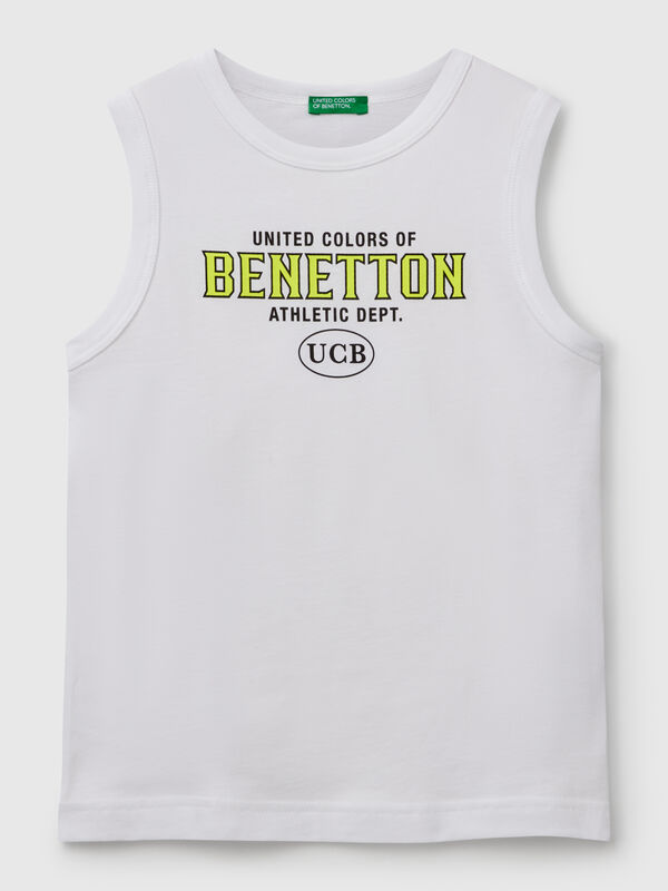 Tank top in 100% organic cotton with logo Junior Boy