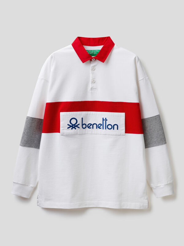 Rugby polo in organic cotton
