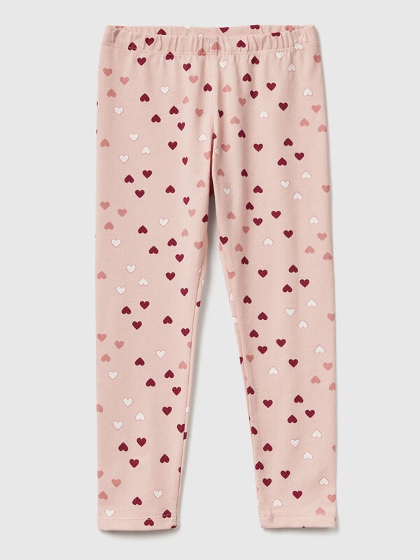 Light pink leggings with hearts Junior Girl