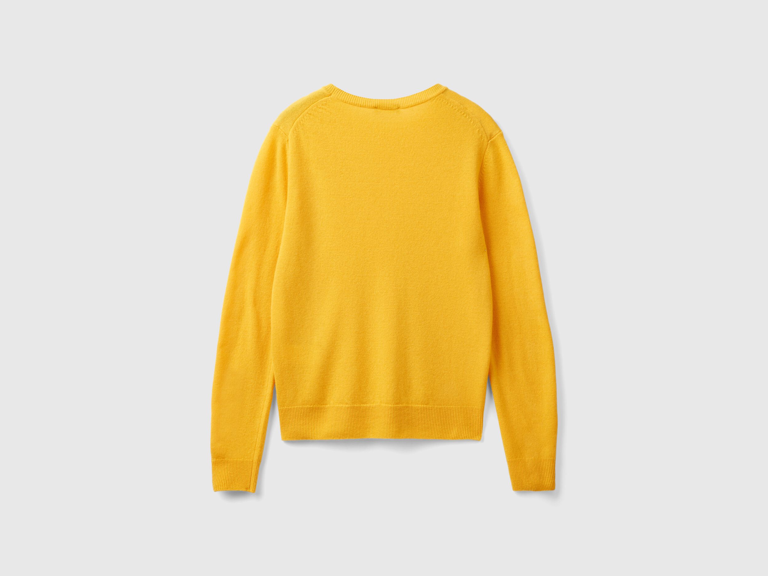 Yellow merino wool sweater hot sale