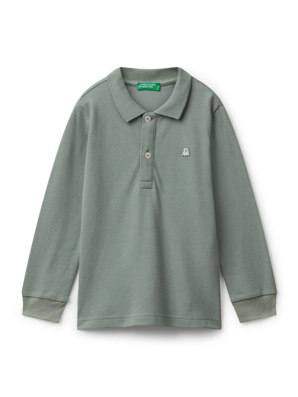 Long sleeve polo in cotton  Junior Boy