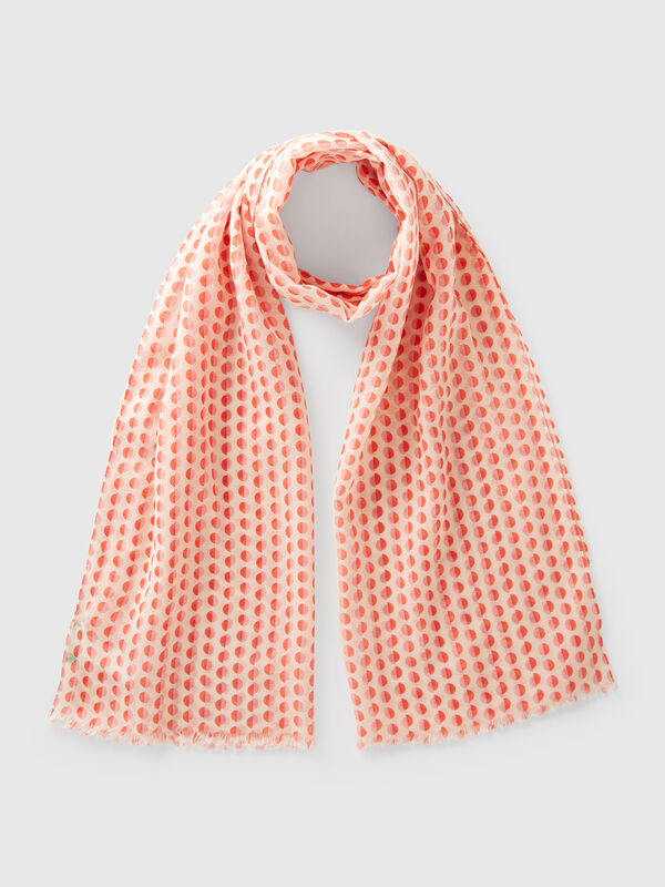Pink and red polka dot scarf Women