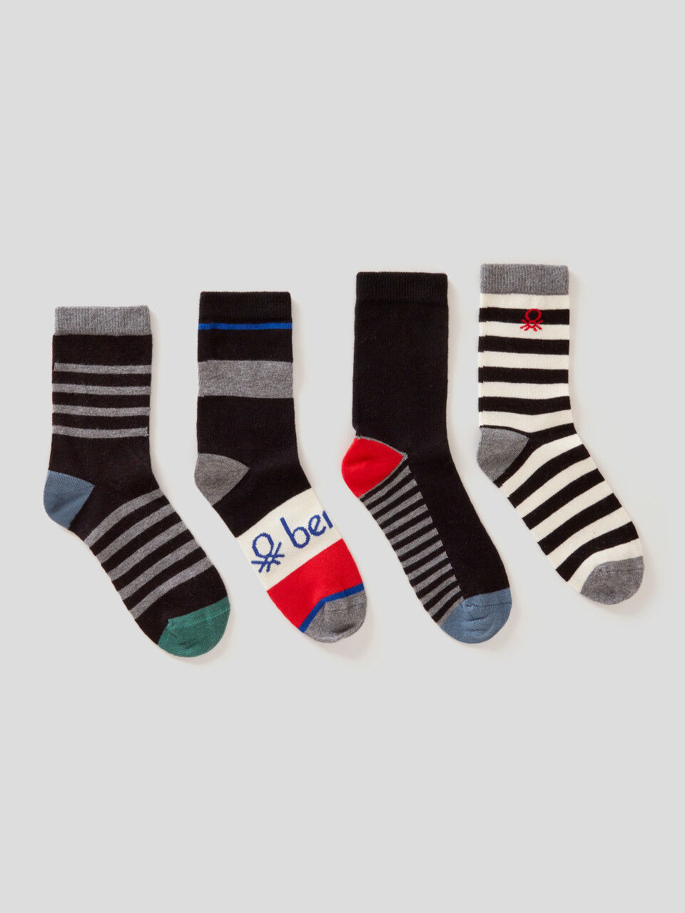 Set of patterned socks in stretch cotton blend
