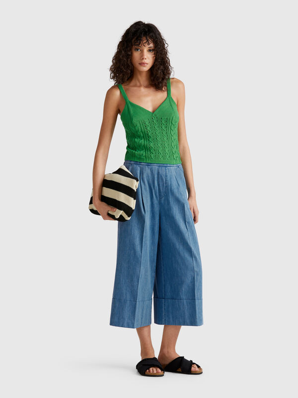 Wide jeans with cuff Women