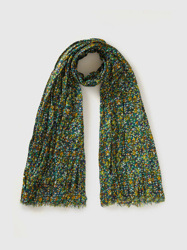 Patterned scarf in sustainable viscose Women