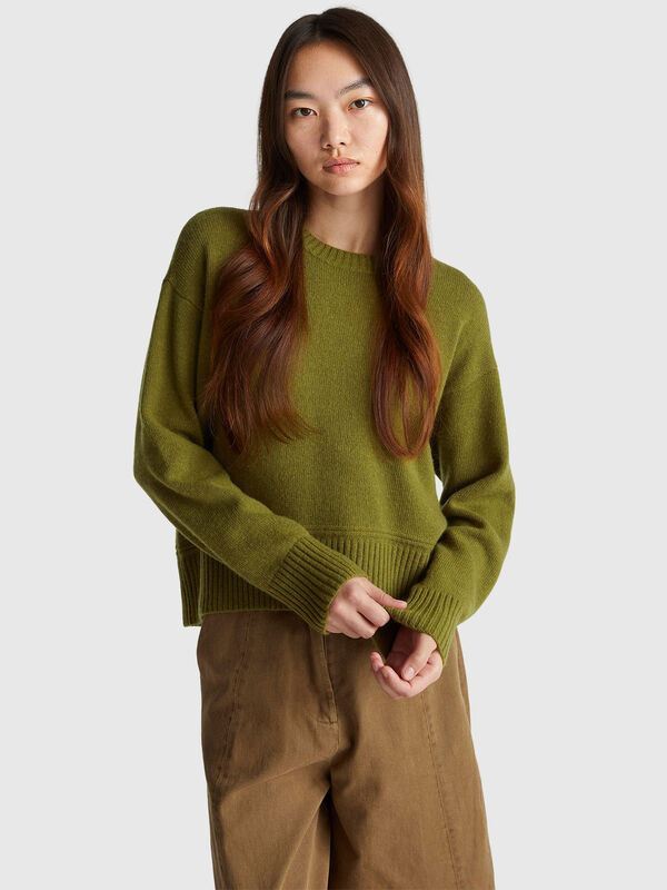 Boxy fit sweater in wool blend Women