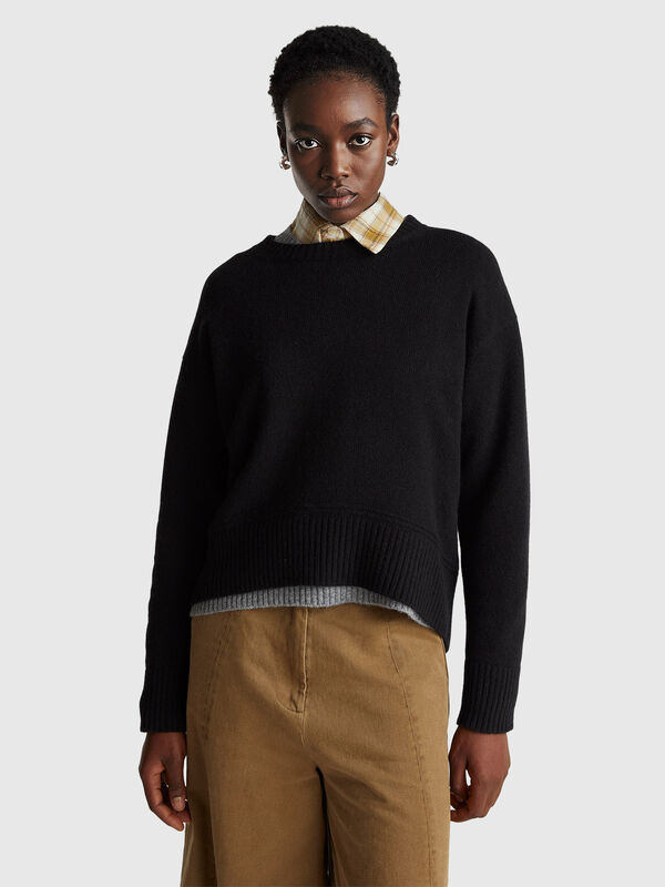 Boxy fit sweater in wool blend Women