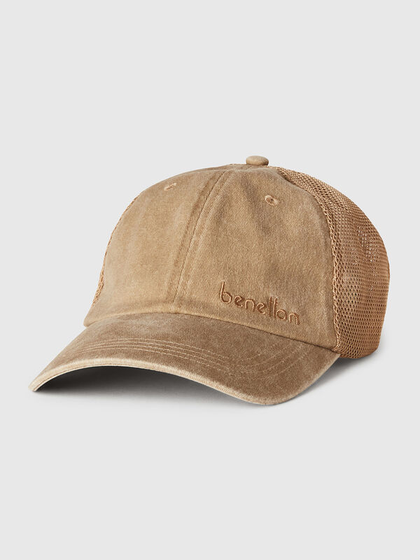 Baseball cap in cotton and mesh Men