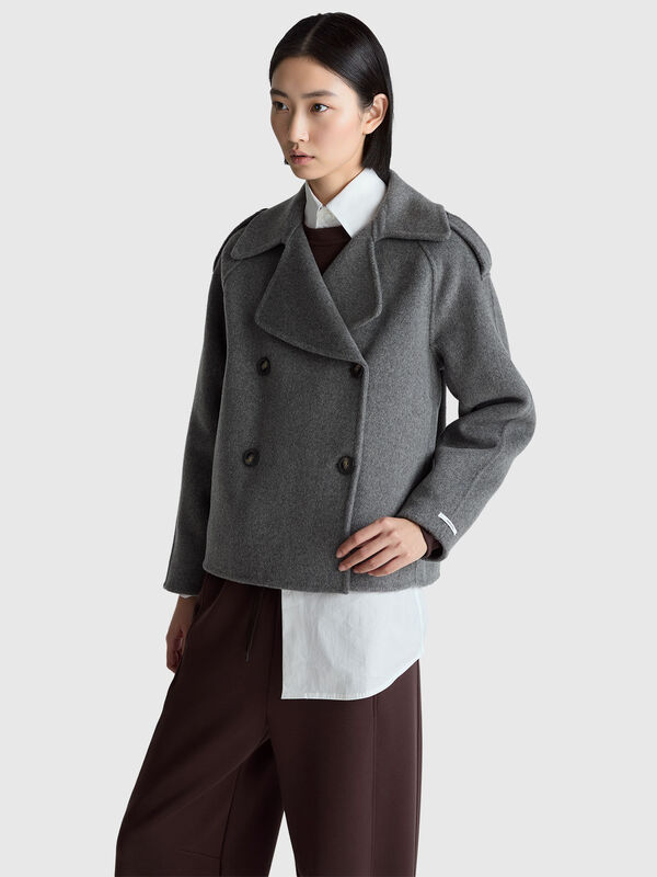 100% wool double-breasted coat Women