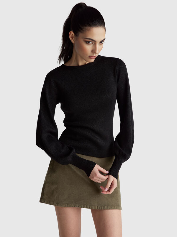 Pleated knit skirt with lurex Women