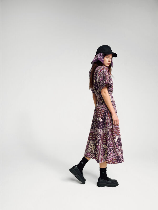 Pencil dress with bandana print Women