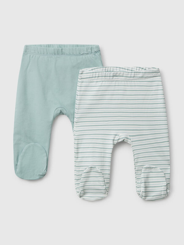 Two pairs of trousers in cotton New Born (0-18 months)