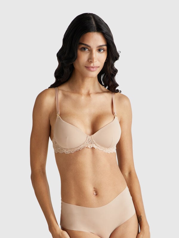 Padded bra with lace Women