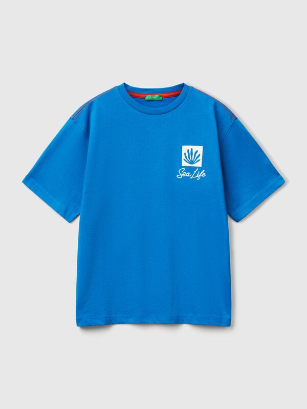 T-shirt with slogan print and embroidery Junior Boy
