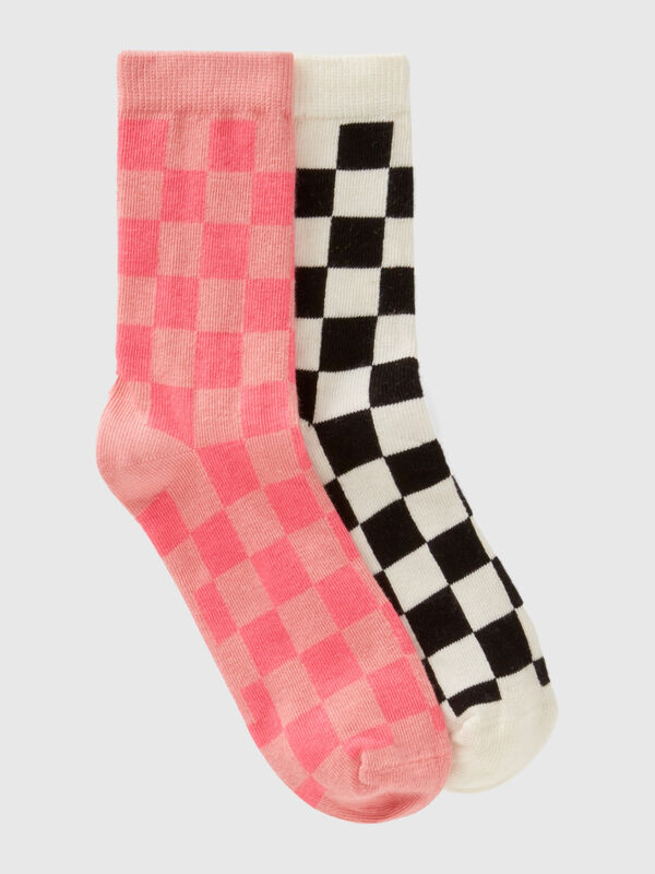 Two pairs of checkered socks