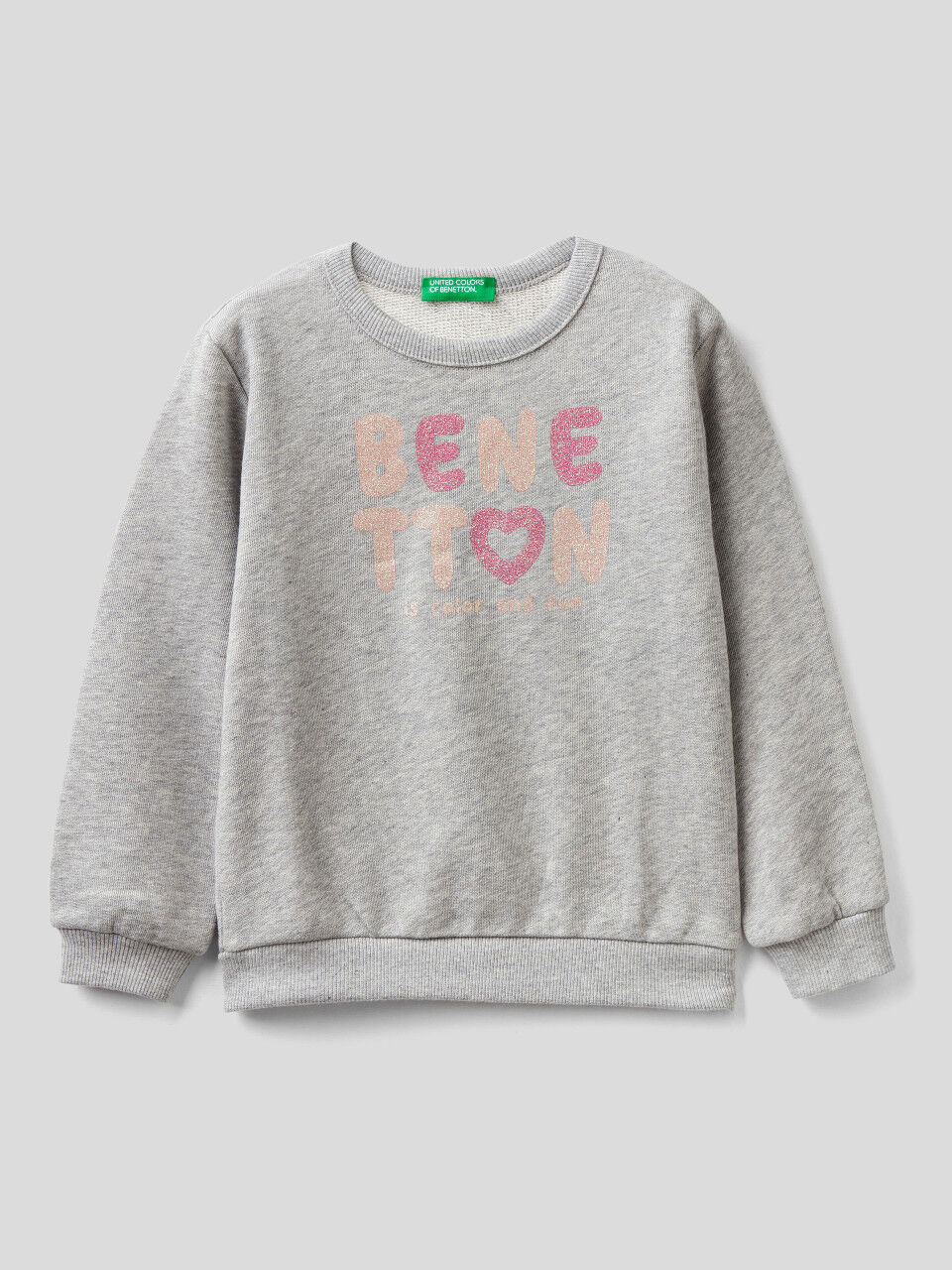 Sweatshirt in organic cotton with glittery print