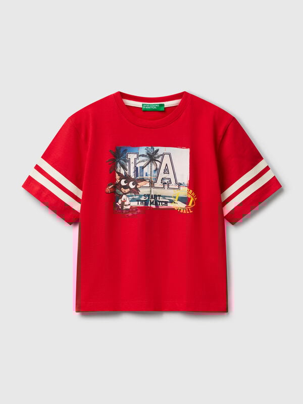 Oversized fit t-shirt with photographic print Junior Boy