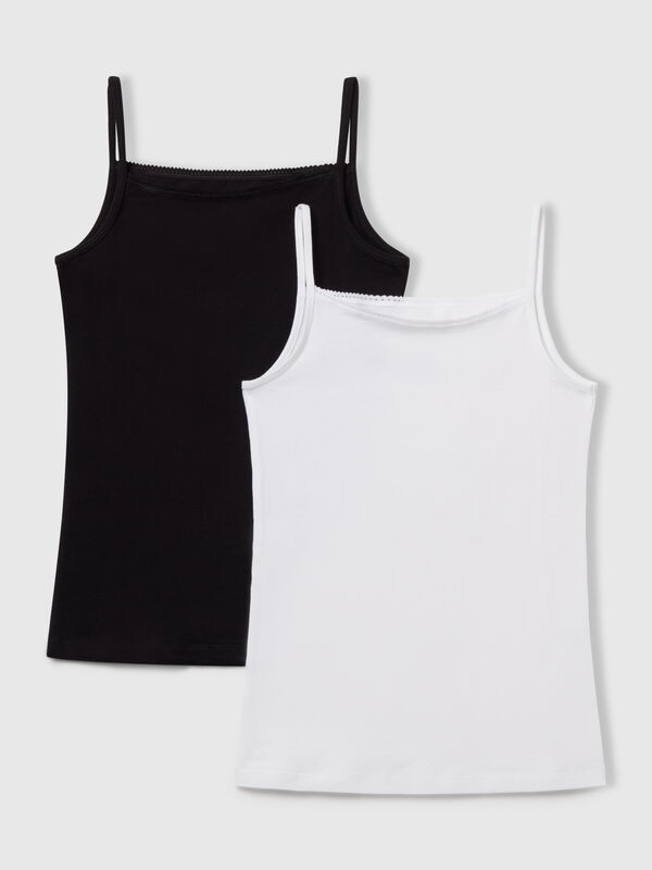 Two camisoles in stretch cotton Junior Girl