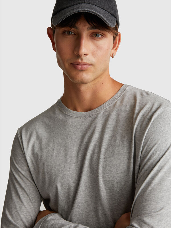 Long sleeve pure cotton t-shirt Men