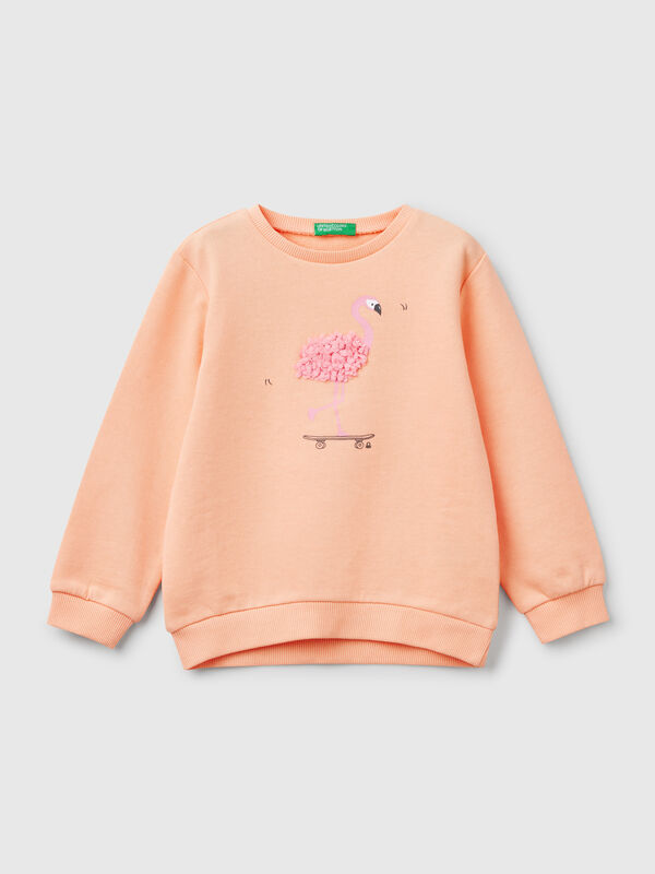 Sweatshirt with petal look applique Junior Girl