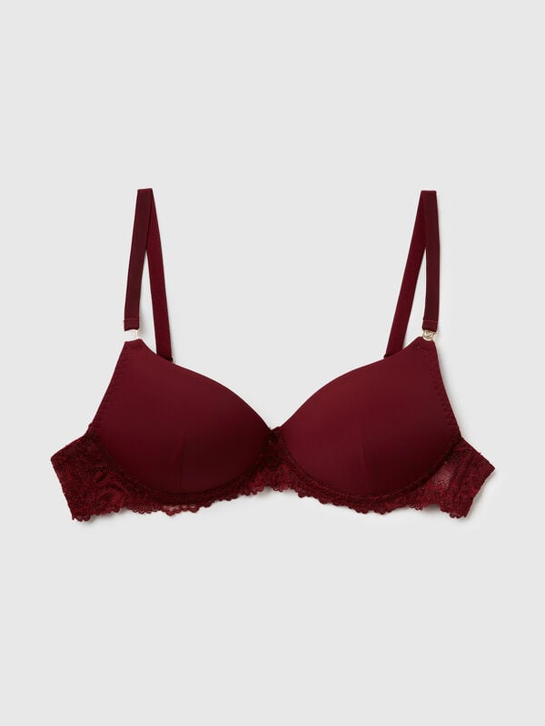 Padded bra with lace Women