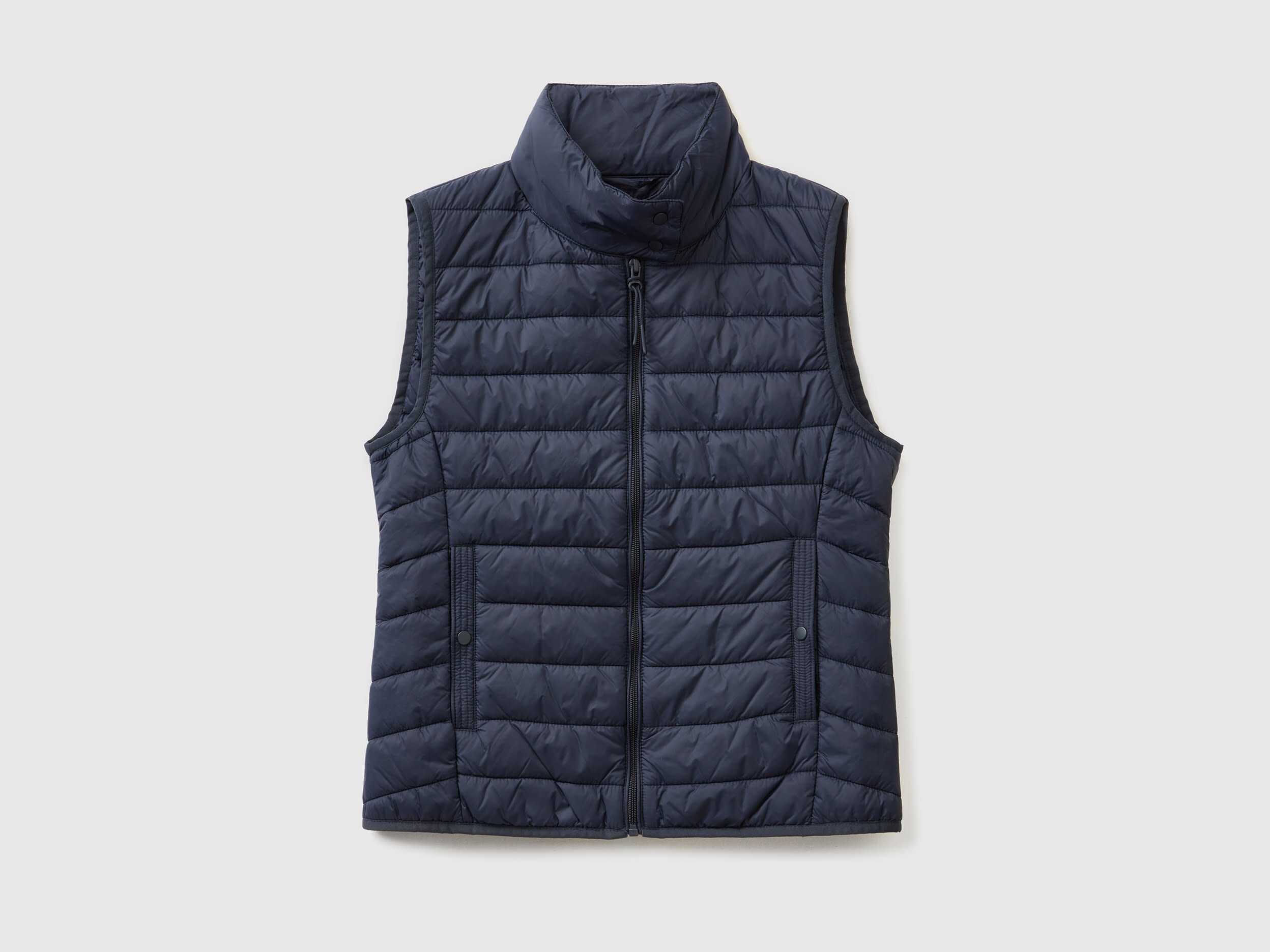 Sleeveless puffer jacket with recycled wadding Dark Blue Benetton