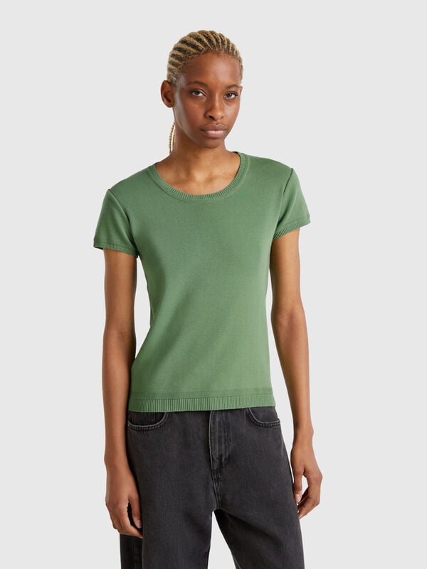 Short sleeve sweater in 100% cotton Women