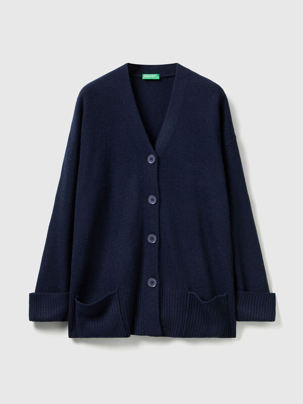 Oversized fit cardigan in wool blend Women