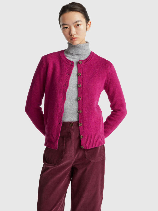 Cardigan in pure Shetland wool Women