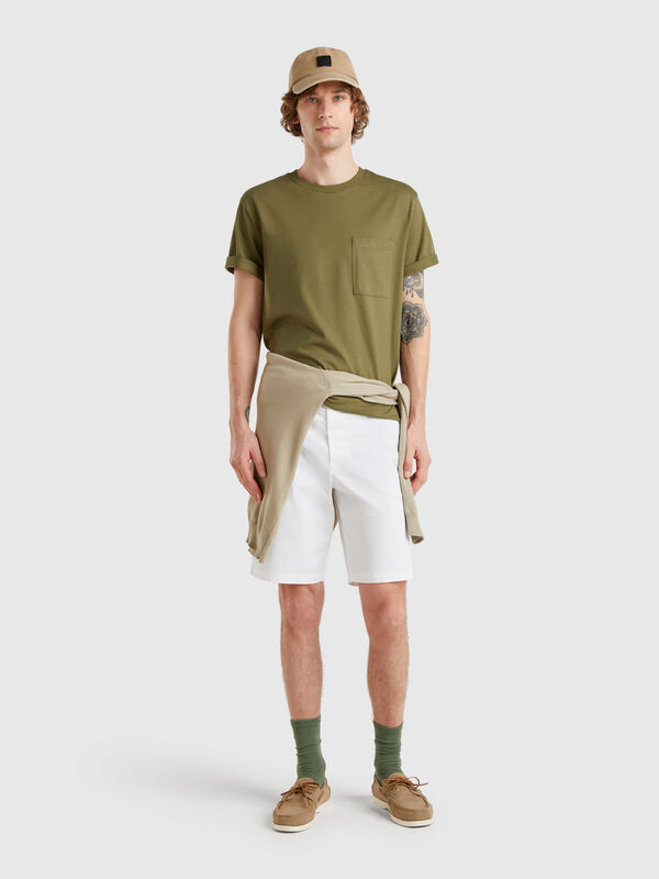 Chino bermudas in stretch cotton Men