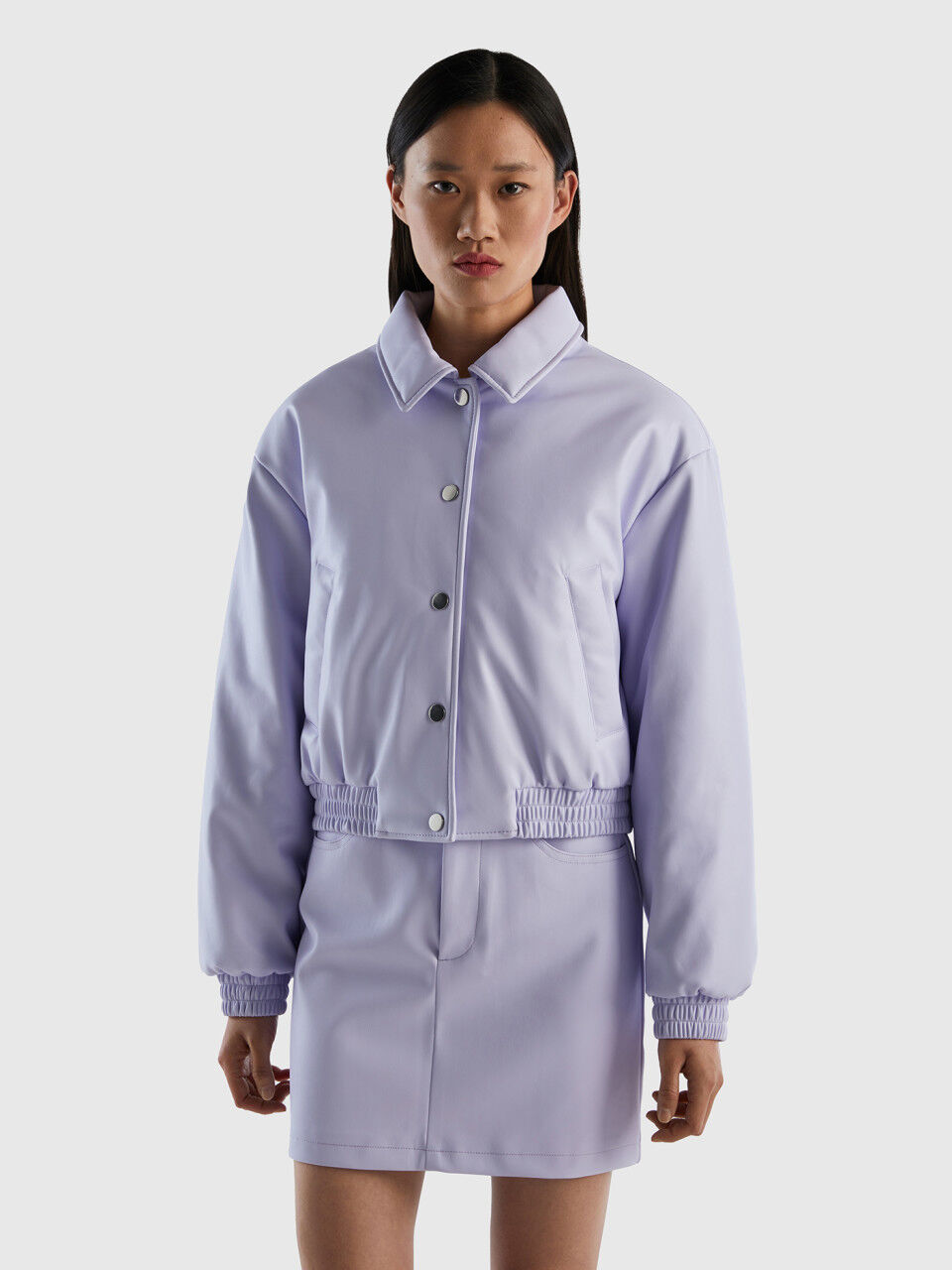 Lightweight bomber in imitation leather