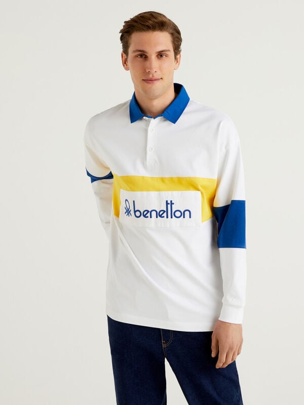 Rugby polo in organic cotton