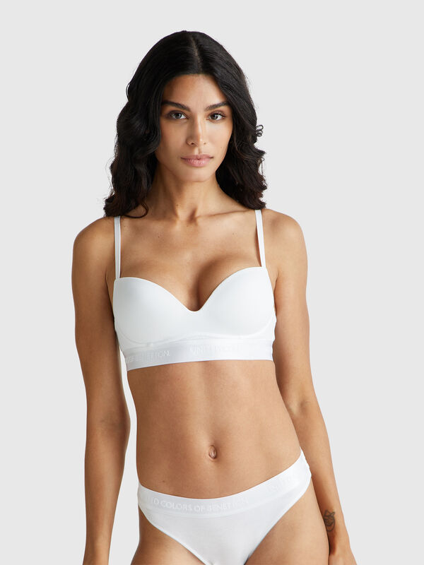 Padded bra in stretch cotton Women