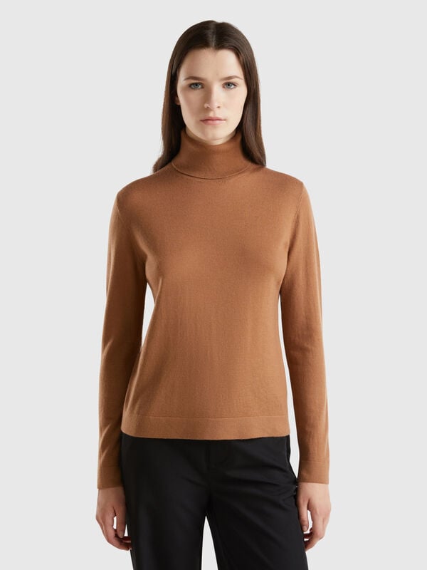 Turtleneck in pure Merino wool Women