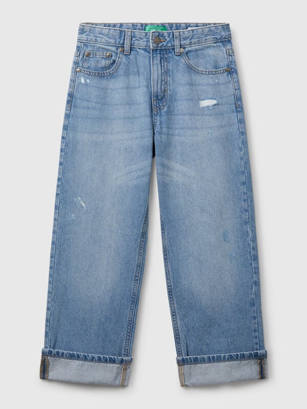 Straight leg jeans with tears Junior Boy