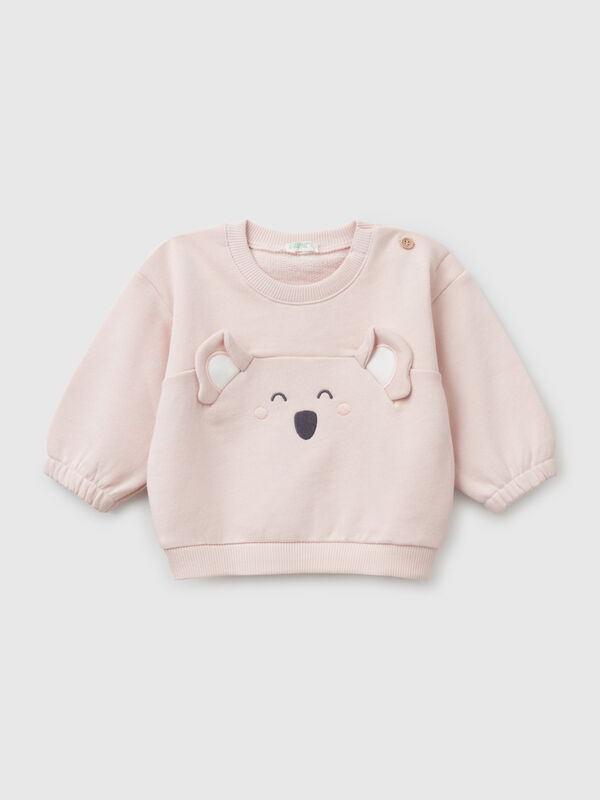 Sweatshirt with embroidery and patches in cotton New Born (0-18 months)