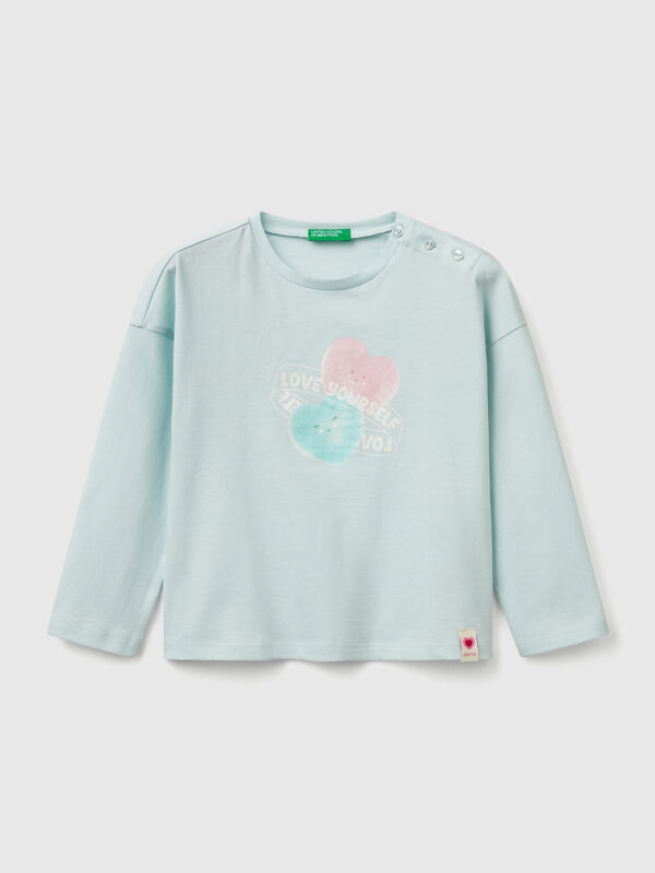 T-shirt with iridescent-effect print Junior Girl
