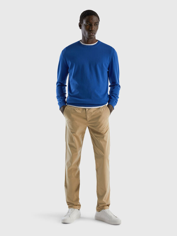 Beige slim fit chinos Men