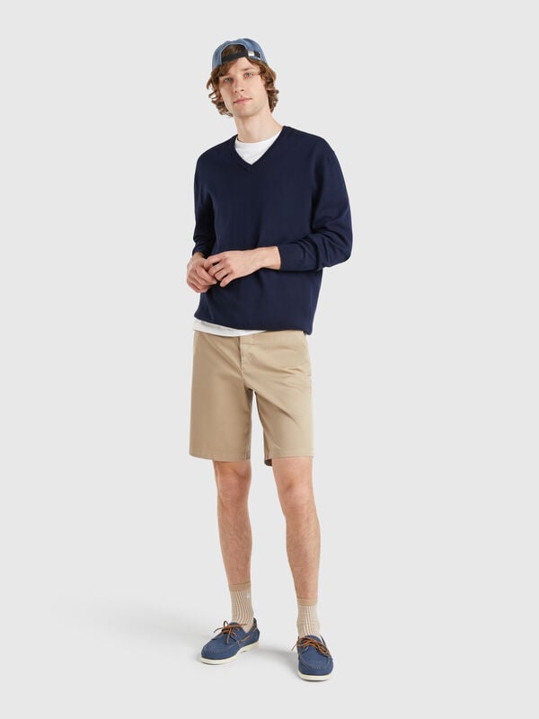 Chino bermudas in stretch cotton Men