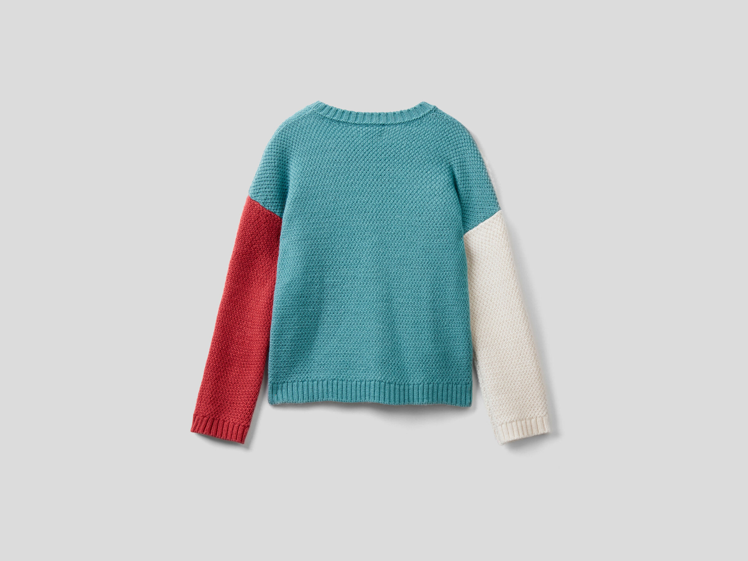 Sweater in wool blend with inlay image number 2