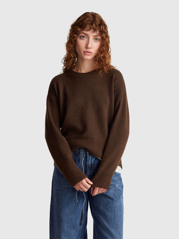 Boxy fit sweater in wool blend Women