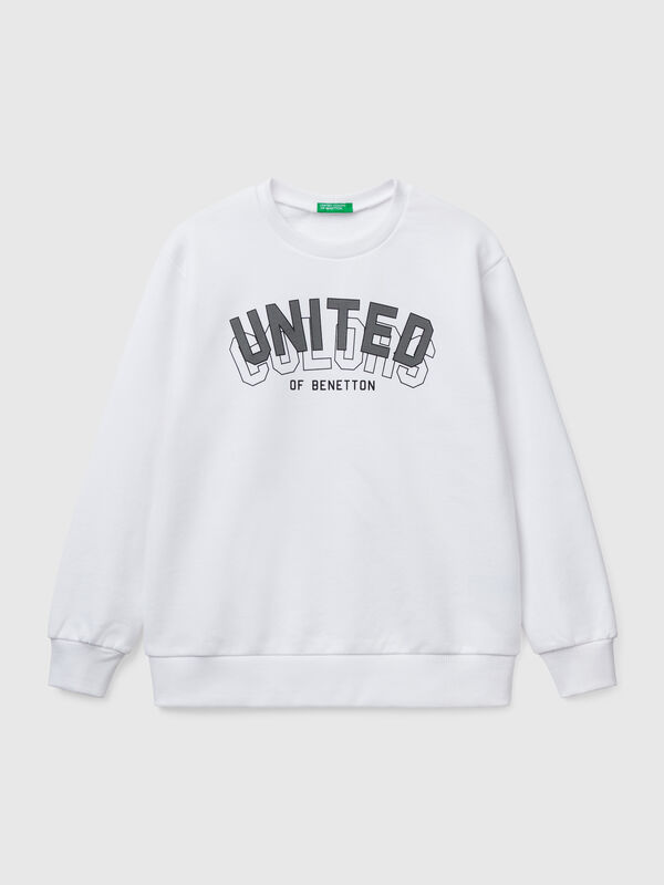 Pure cotton sweatshirt with print Junior Boy