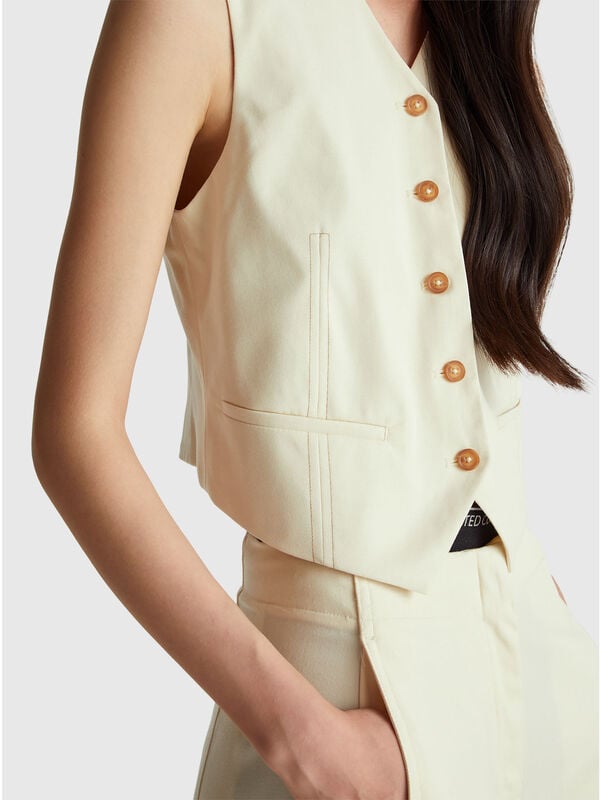 Vest in wool and viscose blend Women