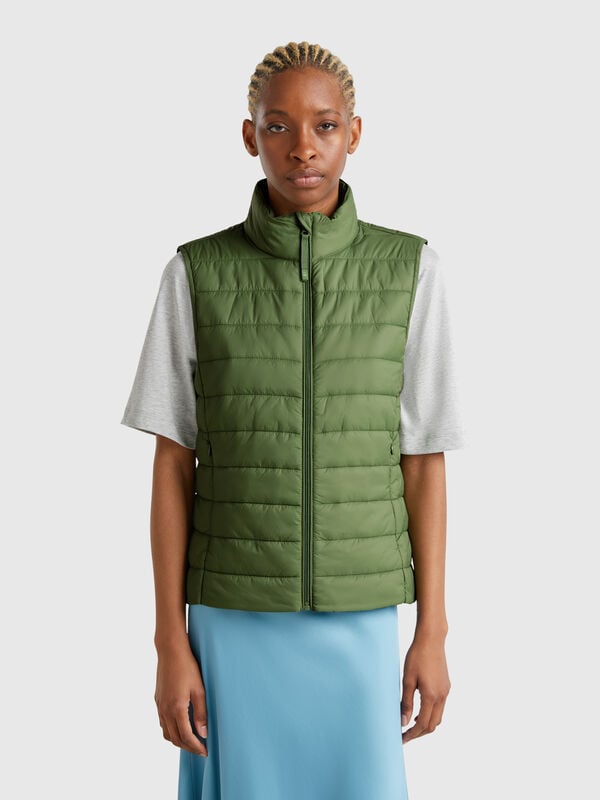 Sleeveless slim fit jacket with padding Women
