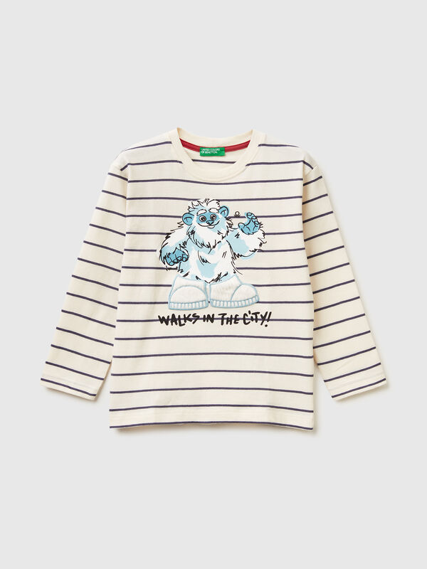 Striped t-shirt with print Junior Boy