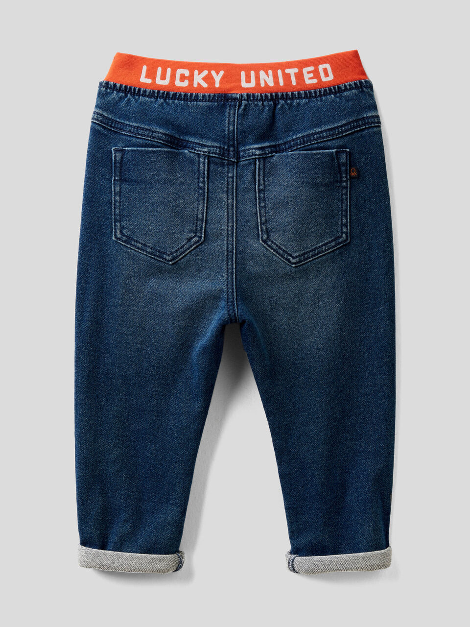 Carrot fit denim look trousers image number 2