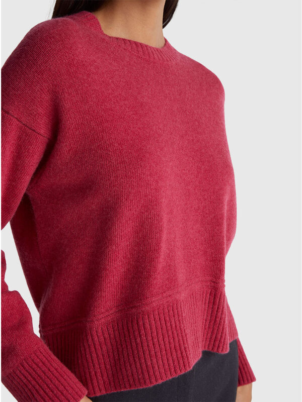 Boxy fit sweater in wool blend Women