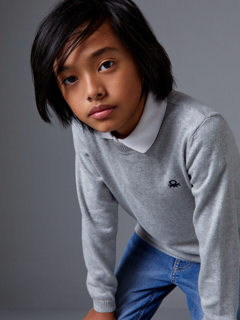 Sweater in pure cotton with logo image number 1